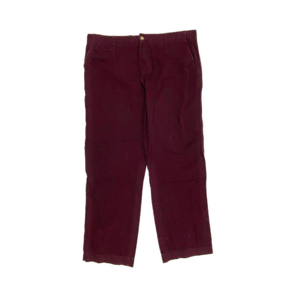 Merona Chino Pants Men 40x30 Purple‎ Tailored Fit Flat Front Cotton Khakis